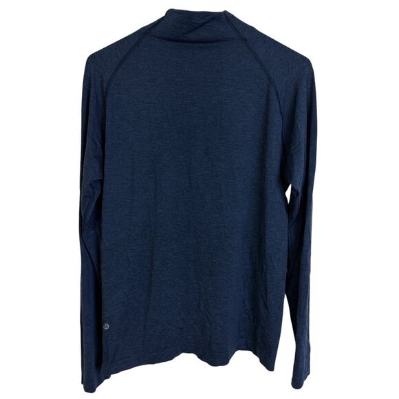 Lululemon Metal Vent Tech 1/2 Zip Mens Medium Blue Long Sleeve Run Workout Jog - Picture 2 of 11